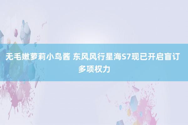 无毛嫩萝莉小鸟酱 东风风行星海S7现已开启盲订 多项权力