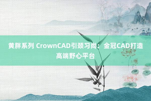 黄胖系列 CrownCAD引颈习尚：金冠CAD打造高端野心平台